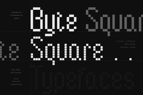 Byte Square: The Pixel Typeface for Modern Tech Branding