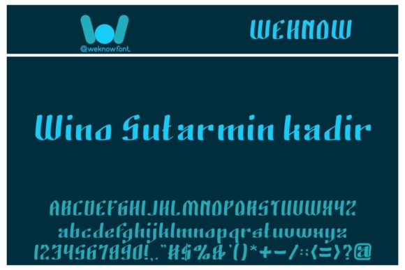 Wino Sutarmin Kadir: A Cool Display Font with Authentic Character